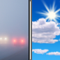 Today: Areas of dense fog before noon.  Otherwise, mostly cloudy, then gradually becoming sunny, with a high near 76. Calm wind becoming north around 5 mph in the afternoon. 