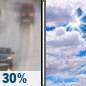 Monday: A chance of rain before 8am.  Mostly cloudy, with a high near 58. Chance of precipitation is 30%.